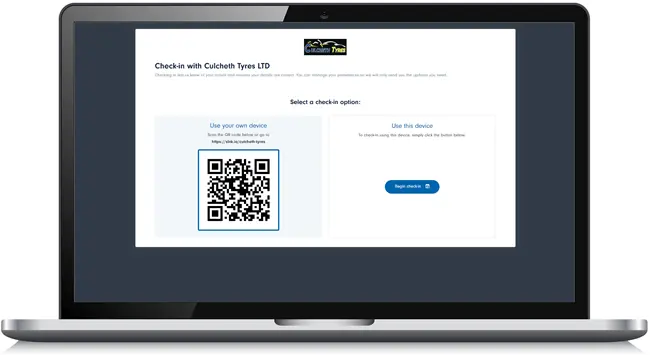 Culcheth Tyres Simple GMS Check-in App Desktop Image